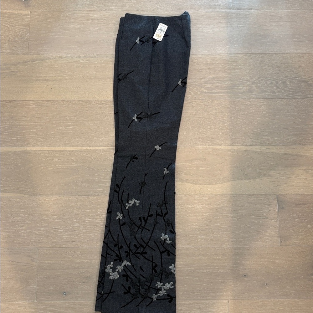 The Wrights Charcoal Floral slacks